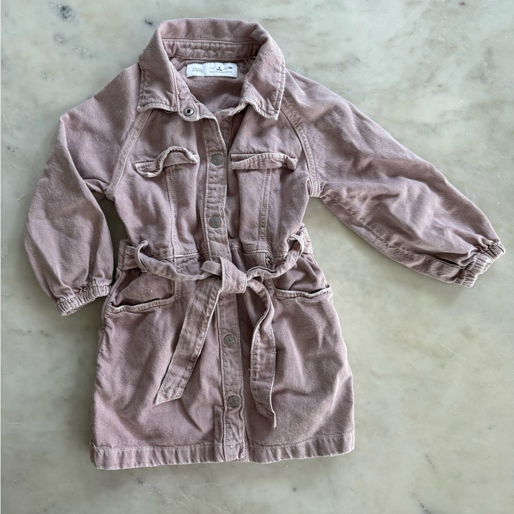 Zara mauve/pink denim dress